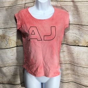 Armani Jeans AJ tee size 8 pink designer